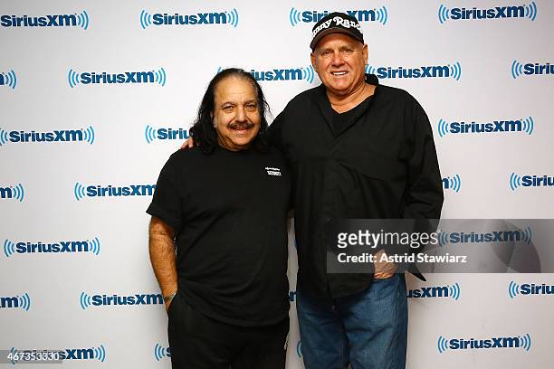 Adult film star Ron Jeremy and owner of Moonlite BunnyRanch, Dennis Hof visit the SiriusXM Studios on March 23, 2015 in New York City.