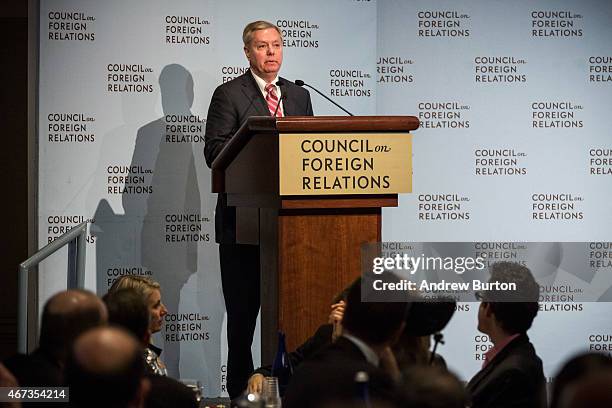 Sen. Lindsey Graham speaks at the Council On Foreign Relations on March 23, 2015 in New York City. Graham spoke extensively on U.S. Relations with...