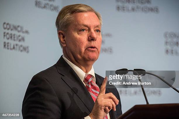 Sen. Lindsey Graham speaks at the Council On Foreign Relations on March 23, 2015 in New York City. Graham spoke extensively on U.S. Relations with...