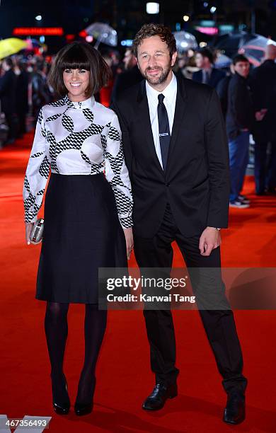 Dawn Porter and Chris O'Dowd attend the World Premiere of "Cuban Fury" at the Vue Leicester Square on February 6, 2014 in London, England.