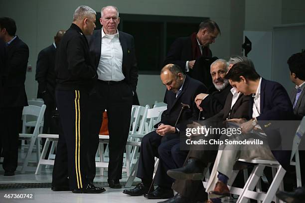 Central Intelligence Agency Director John Brennan attends a news conference after U.S.-Afghan talks at Camp David March 23, 2015 in Camp David,...