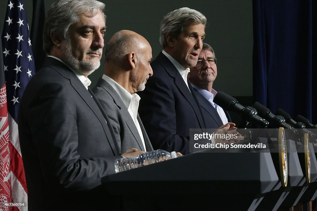 Secretary Of State John Kerry Hosts Afghan Presidential Delegation At Camp David For Diplomatic Talks