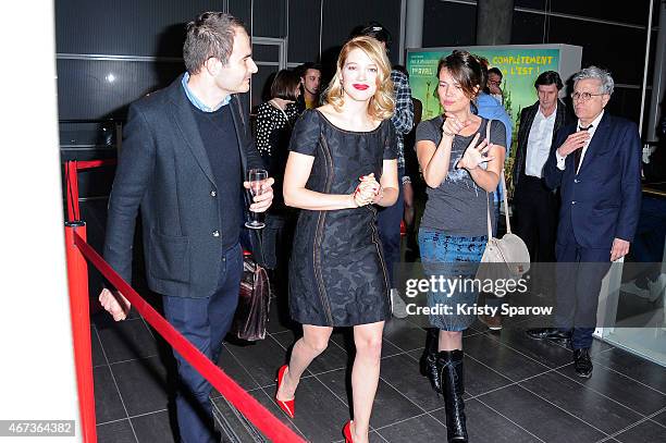 Lea Seydoux arrives to the 'Journal D'Une Femme De Chambre' Paris Premiere at MK2 Bibliotheque on March 23, 2015 in Paris, France.