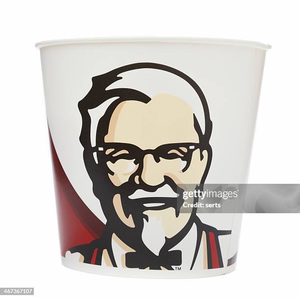 empty kfc bucket - kentucky fried chicken bucket stock pictures, royalty-free photos & images