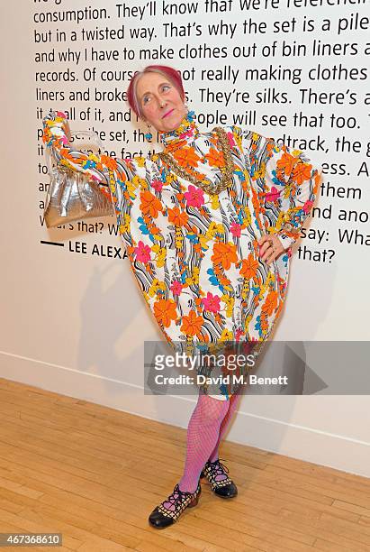 Silvia Ziranek attends a private view of "Nick Waplington/Alexander McQueen: Working Progress" at the Tate Britain on March 23, 2015 in London,...