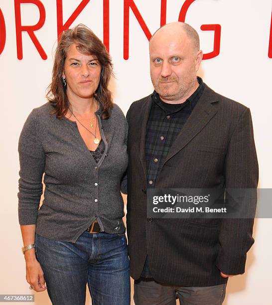 Tracey Emin and Nick Waplington attends a private view of "Nick Waplington/Alexander McQueen: Working Progress" at the Tate Britain on March 23, 2015...