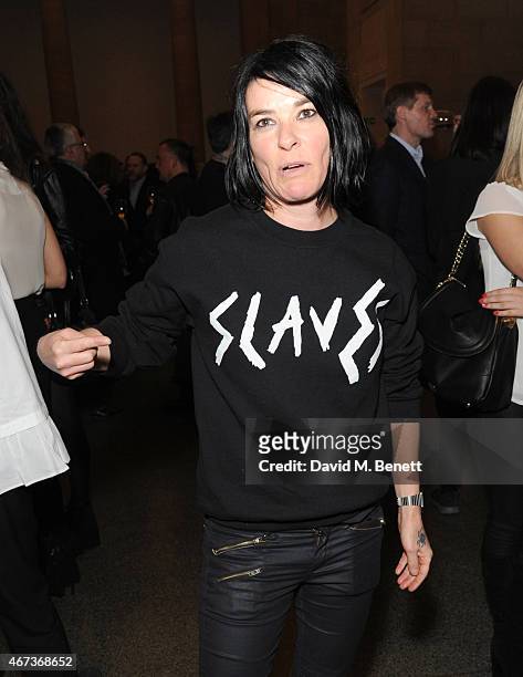 Sue Webster attends a private view of "Nick Waplington/Alexander McQueen: Working Progress" at the Tate Britain on March 23, 2015 in London, England.