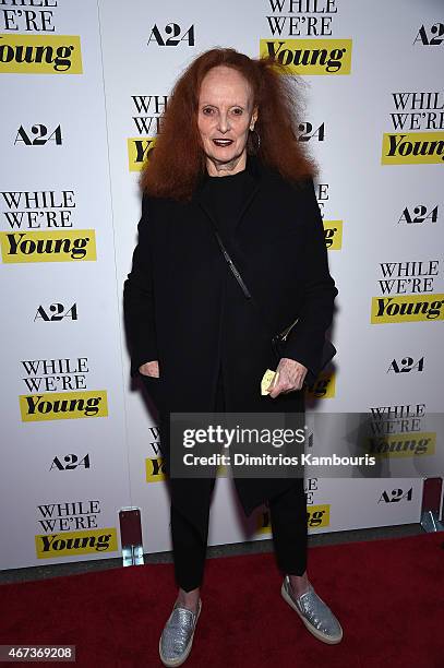 Grace Coddington attends the "While We're Young" New York Premiere at Paris Theater on March 23, 2015 in New York City.