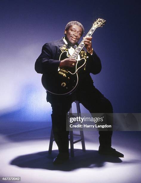 Blues singer and guitarist B.B. King poses for a portrait session on April 4, 2002 in Los Angeles, California.