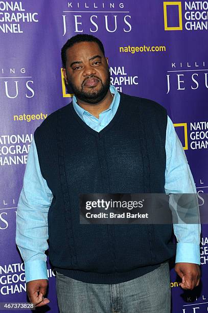 Grizz Chapman attends the red carpet event and world premiere of National Geographic Channel's "Killing Jesus" at Alice Tully Hall on March 23, 2015...