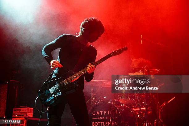 Van McCann and Bob Hall of Catfish and the Bottlemen perform on stage at O2 Academy Leeds on March 23, 2015 in Leeds, United Kingdom.