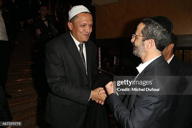 Hassen Chalghoumy and Arie Levy attend the 'Sauveteurs Sans Frontiere' : Charity Party In Paris on March 23, 2015 in Paris, France.