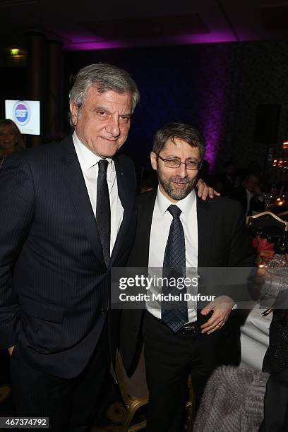 Sidney Toledano and Haim Korsia attend the 'Sauveteurs Sans Frontiere' : Charity Party In Paris on March 23, 2015 in Paris, France.