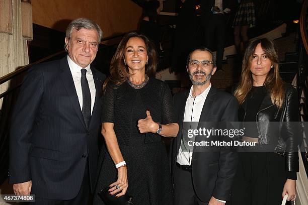 Sidney Toledano, Katia Toledano, Erie Levy and Julia Toledano attend the 'Sauveteurs Sans Frontiere' : Charity Party In Paris on March 23, 2015 in...