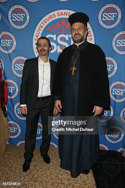 Ari Levy and Pere Gabriel Nadaf attend the 'Sauveteurs Sans Frontiere' : Charity Party In Paris on March 23, 2015 in Paris, France.
