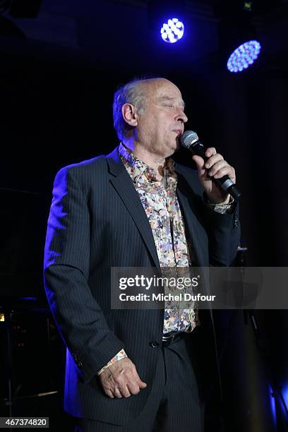 Michel Jonasz performing attends the 'Sauveteurs Sans Frontiere' : Charity Party In Paris on March 23, 2015 in Paris, France.