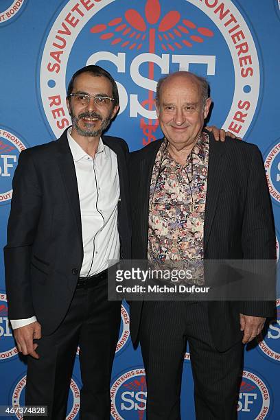 Arie Levy and Michel Jonasz attend the 'Sauveteurs Sans Frontiere' : Charity Party In Paris on March 23, 2015 in Paris, France.