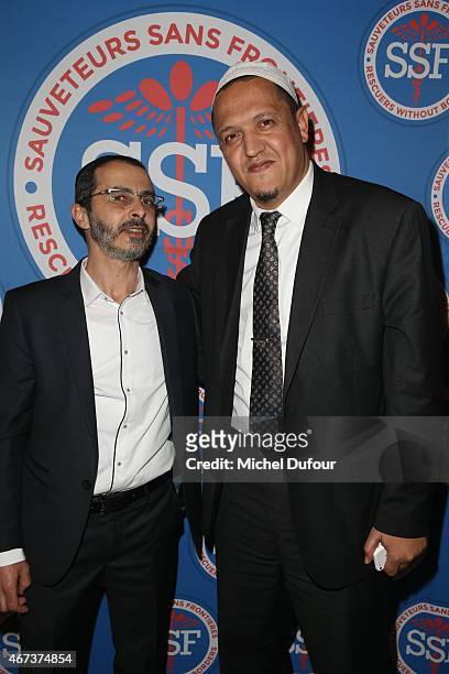 Arie Levy and Hassen Chalghoumy attend the 'Sauveteurs Sans Frontiere' : Charity Party In Paris on March 23, 2015 in Paris, France.