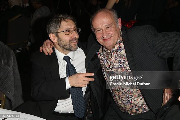 Haim Korsia and Michel Jonasz attend the 'Sauveteurs Sans Frontiere' : Charity Party In Paris on March 23, 2015 in Paris, France.