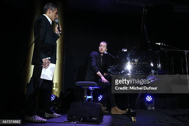 Naguy and Julien Dore attend the 'Sauveteurs Sans Frontiere' : Charity Party In Paris on March 23, 2015 in Paris, France.