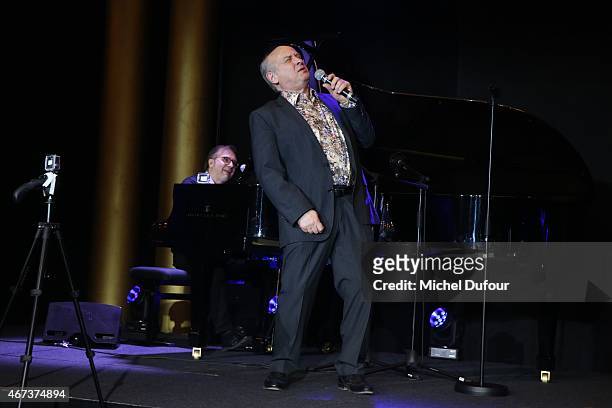 Michel Jonasz performing attends the 'Sauveteurs Sans Frontiere' : Charity Party In Paris on March 23, 2015 in Paris, France.