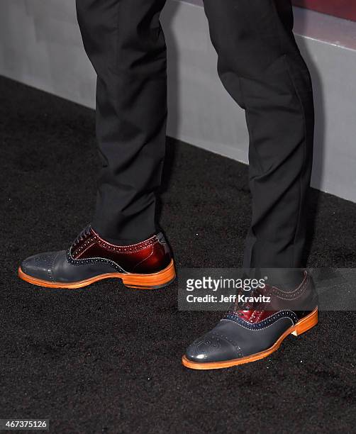 Actor Kit Harington, shoe detail, attends HBO's "Game of Thrones" Season 5 Premiere and After Party at the San Francisco Opera House on March 23,...