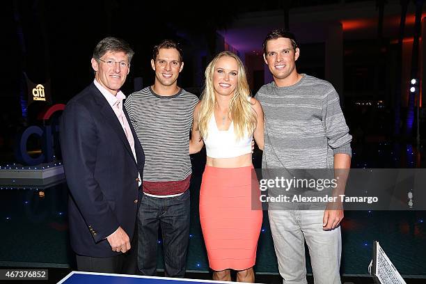 Michael Corbat, Bob Bryan, Caroline Wozniacki, and Mike Bryan attend the Taste Of Tennis Miami Presented By Citi at W South Beach on March 23, 2015...