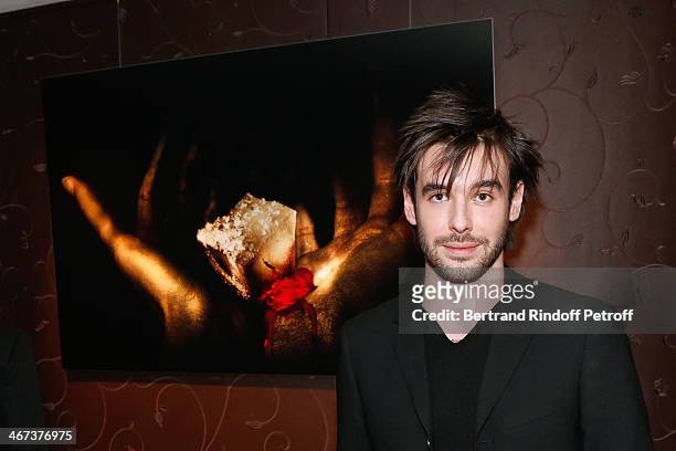 Arthur Aubert attends his Exhibition private view. Held at Le Fouquet's Barriere Hotel on February 6, 2014 in Paris, France.