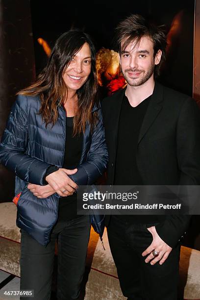 Singer Zazie and Arthur Aubert attend his Exhibition private view. Held at Le Fouquet's Barriere Hotel on February 6, 2014 in Paris, France.