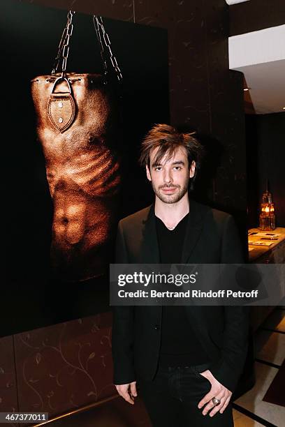 Arthur Aubert attends his Exhibition private view. Held at Le Fouquet's Barriere Hotel on February 6, 2014 in Paris, France.