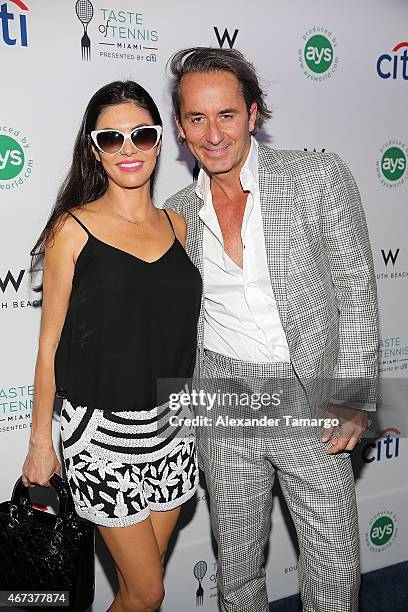 Adriana de Moura and Frederic Marq attends Taste Of Tennis Miami Presented By Citi at W South Beach on March 23, 2015 in Miami Beach, Florida.