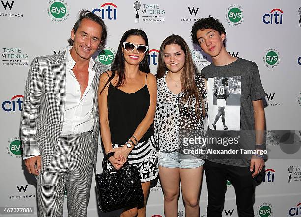 Frederic Marq, Adriana de Moura and guests attend Taste Of Tennis Miami Presented By Citi at W South Beach on March 23, 2015 in Miami Beach, Florida.