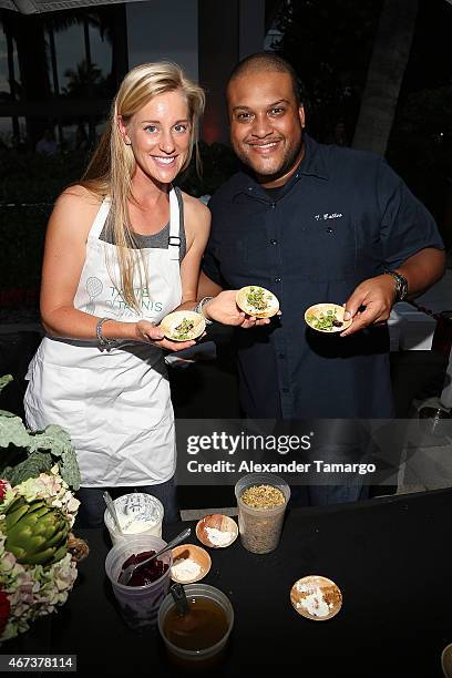 Alison Riske and Chef Timon Ballo attend the Taste Of Tennis Miami Presented By Citi at W South Beach on March 23, 2015 in Miami Beach, Florida.