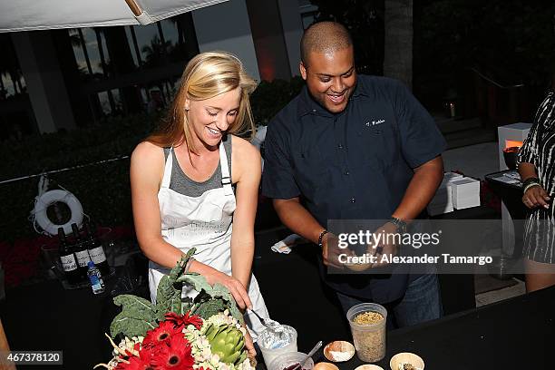 Alison Riske and Chef Timon Ballo attend the Taste Of Tennis Miami Presented By Citi at W South Beach on March 23, 2015 in Miami Beach, Florida.