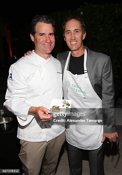 Chef Kerry Heffernan and Darren Cahill attend Taste Of Tennis Miami Presented By Citi at W South Beach on March 23, 2015 in Miami Beach, Florida.