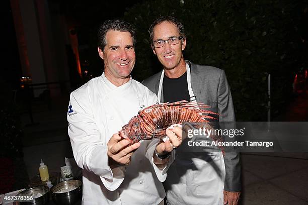 Chef Kerry Heffernan and Darren Cahill attend Taste Of Tennis Miami Presented By Citi at W South Beach on March 23, 2015 in Miami Beach, Florida.