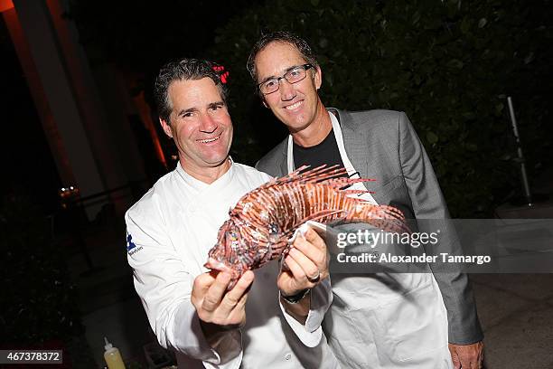 Chef Kerry Heffernan and Darren Cahill attend Taste Of Tennis Miami Presented By Citi at W South Beach on March 23, 2015 in Miami Beach, Florida.