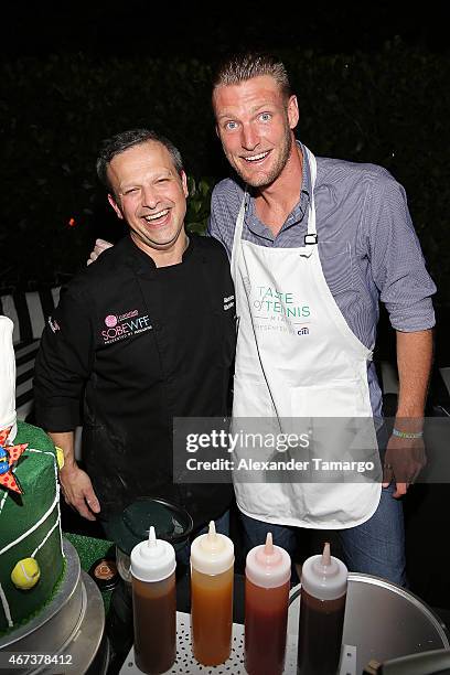 Gilberto Arriaza and Sam Groth attend Taste Of Tennis Miami Presented By Citi at W South Beach on March 23, 2015 in Miami Beach, Florida.