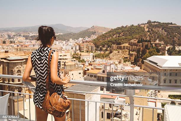 enjoying the view - málaga stockfoto's en -beelden