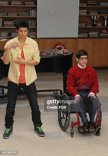 Mike and Artie perform in the "Silly Love Songs" episode of GLEE airing Tuesday, Feb. 8 on FOX.