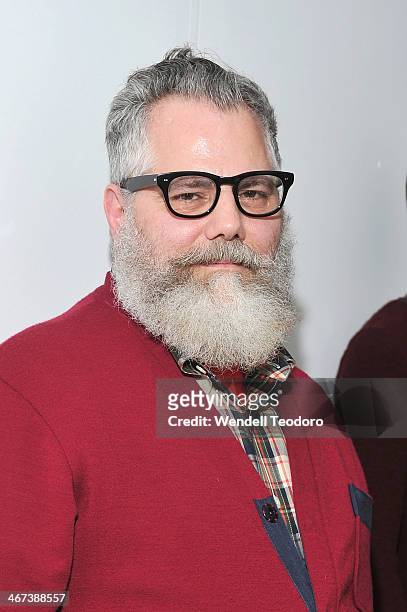 Designer Jeffrey Costello attends the Costello Tagliapietra show during MADE Fashion Week Fall 2014 at Milk Studios on February 6, 2014 in New York...