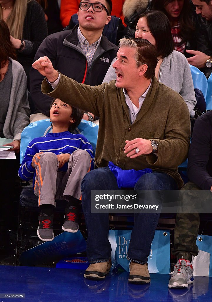 Celebrities Attend Memphis Grizzlies Vs New York Knicks Game - March 23, 2015