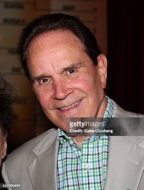 Impressionist Rich Little attends a meet and greet after Marty Allen's performance at the Downtown Grand Hotel & Casino on March 23, 2015 in Las...