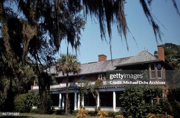 View of the beach members cottage on Jekyll Island, Georgia.