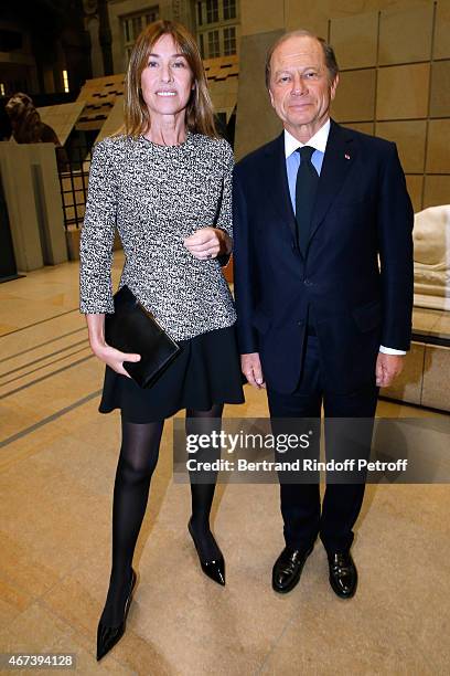 Nathalie Bloch Laine and Jean-Claude Meyer attend the 'Societe des Amis du Musee D'Orsay' : Dinner Party at Musee d'Orsay on March 23, 2015 in Paris,...