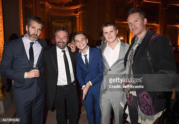 Creator/executive producer David Benioff, actors Ian Beattie, Dean-Charles Chapman, Eugene Simon and guest attend the after party for HBO's "Game of...