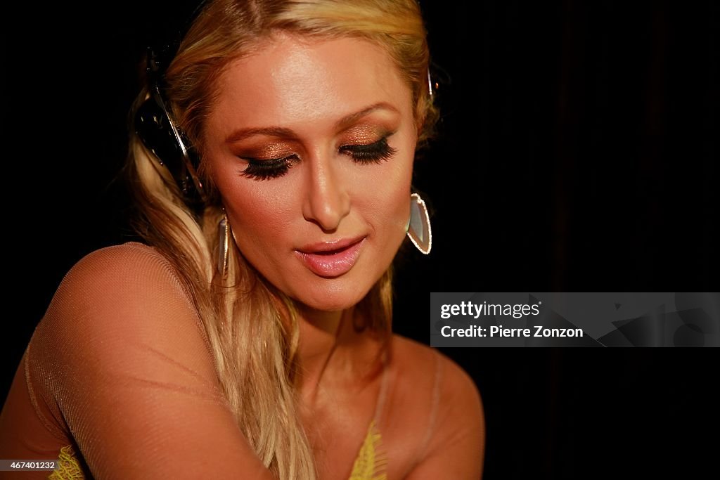 Paris Hilton DJ'S At Cavalli Miami