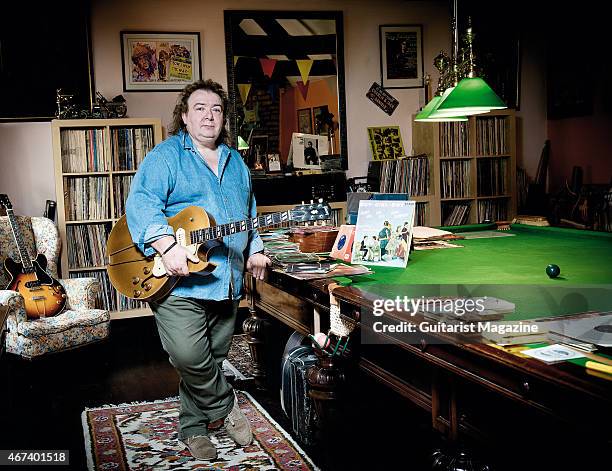 Portrait of English rock musician Bernie Marsden photographed at his home in Buckinghamshire, on May 22, 2014. Marsden is best known as a guitarist...