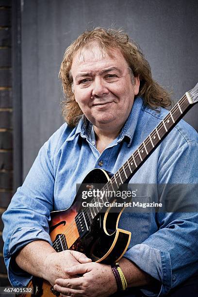 Portrait of English rock guitarist Bernie Marsden photographed at John Henry's rehearsal space in London, on June 16, 2014.