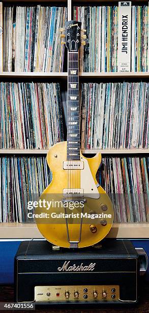 Vintage 1952 Gibson ES-295 electric guitar belonging to English rock musician Bernie Marsden, on May 22, 2014.